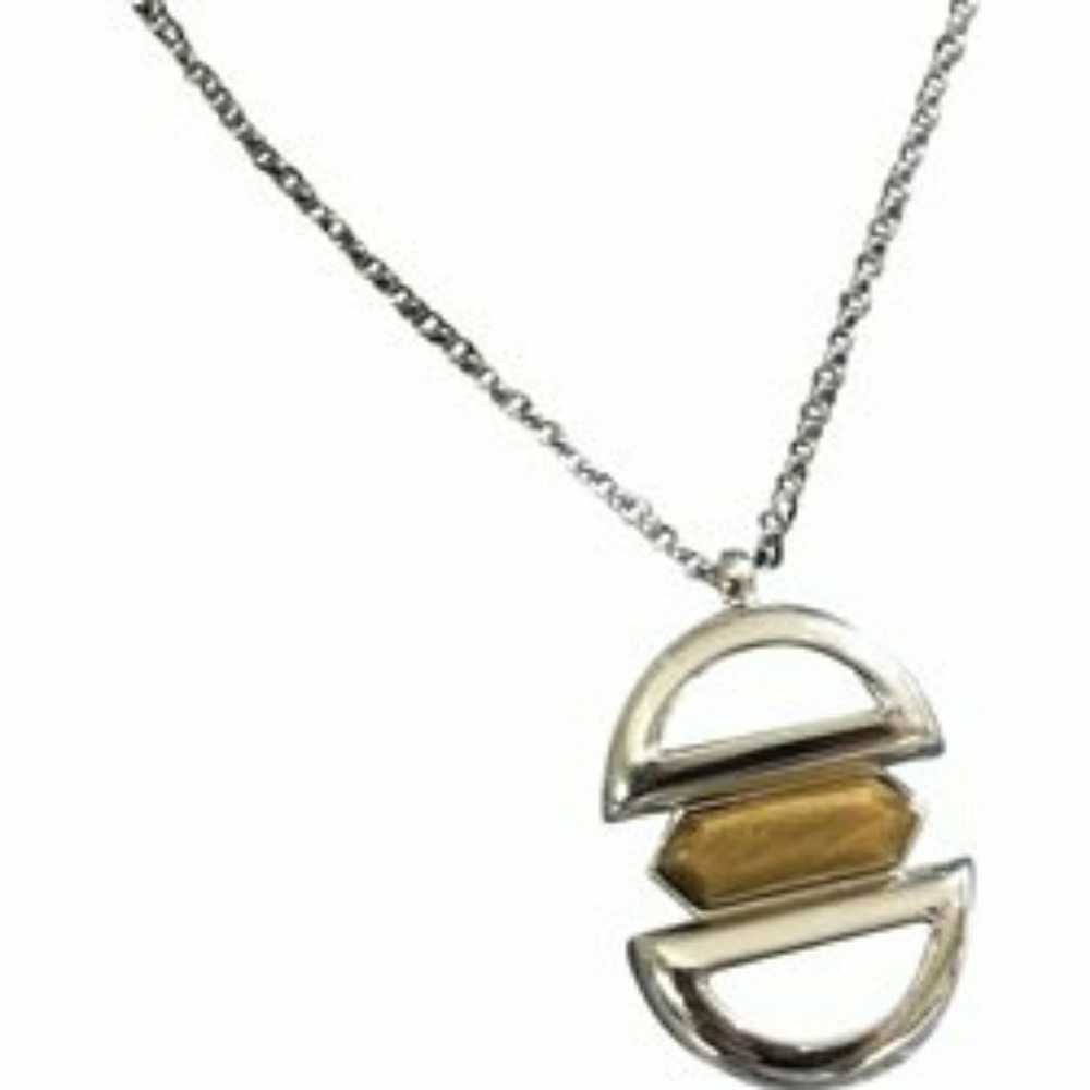 LIA SOPHIA Wooden Bar Silver Necklace